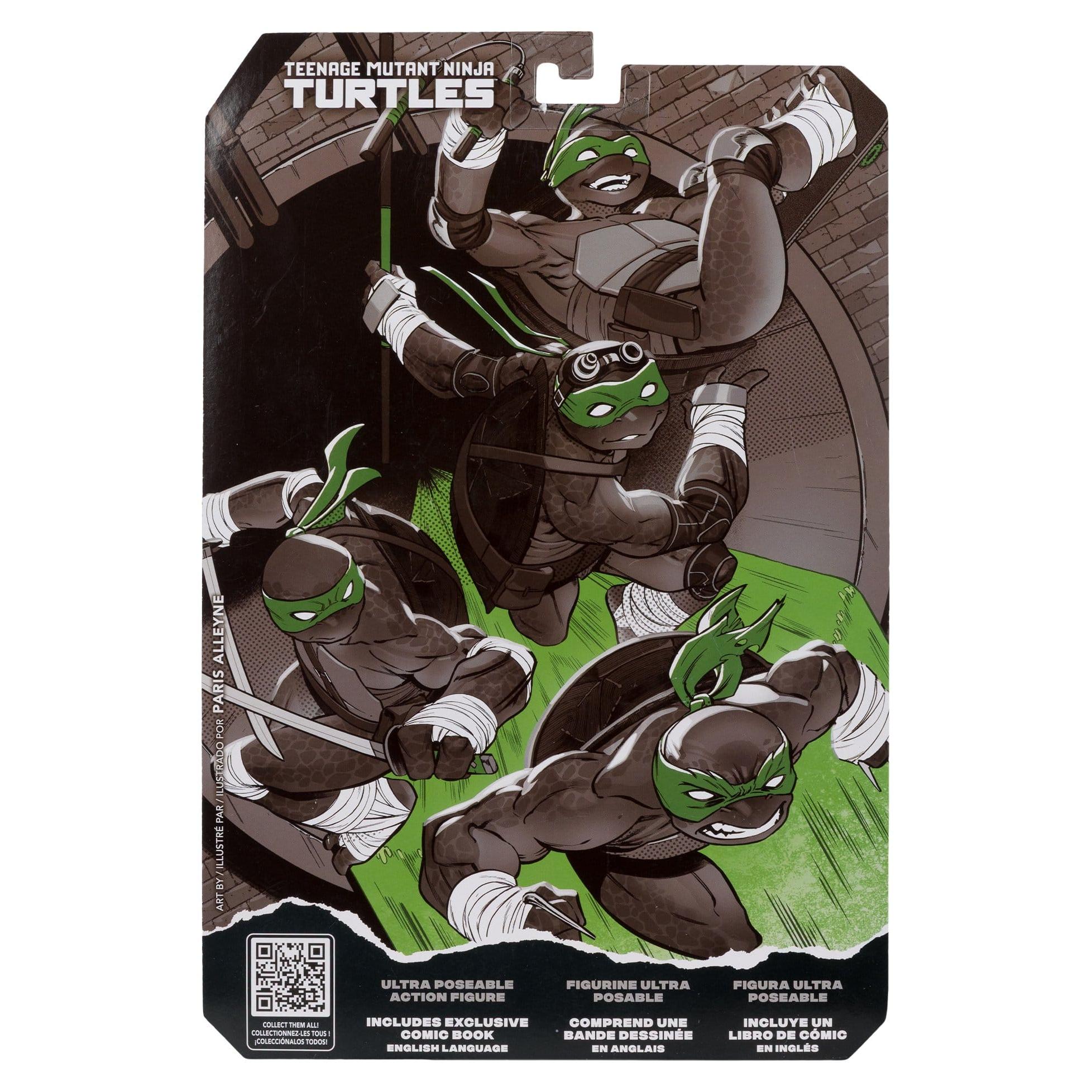 TMNT Page Punchers: Leonardo, Raphael, Michelangelo, Donatello (Black White & Green) (Red Platinum Edition) Actionfigur & Comic - 5 inch 4er-Bundle