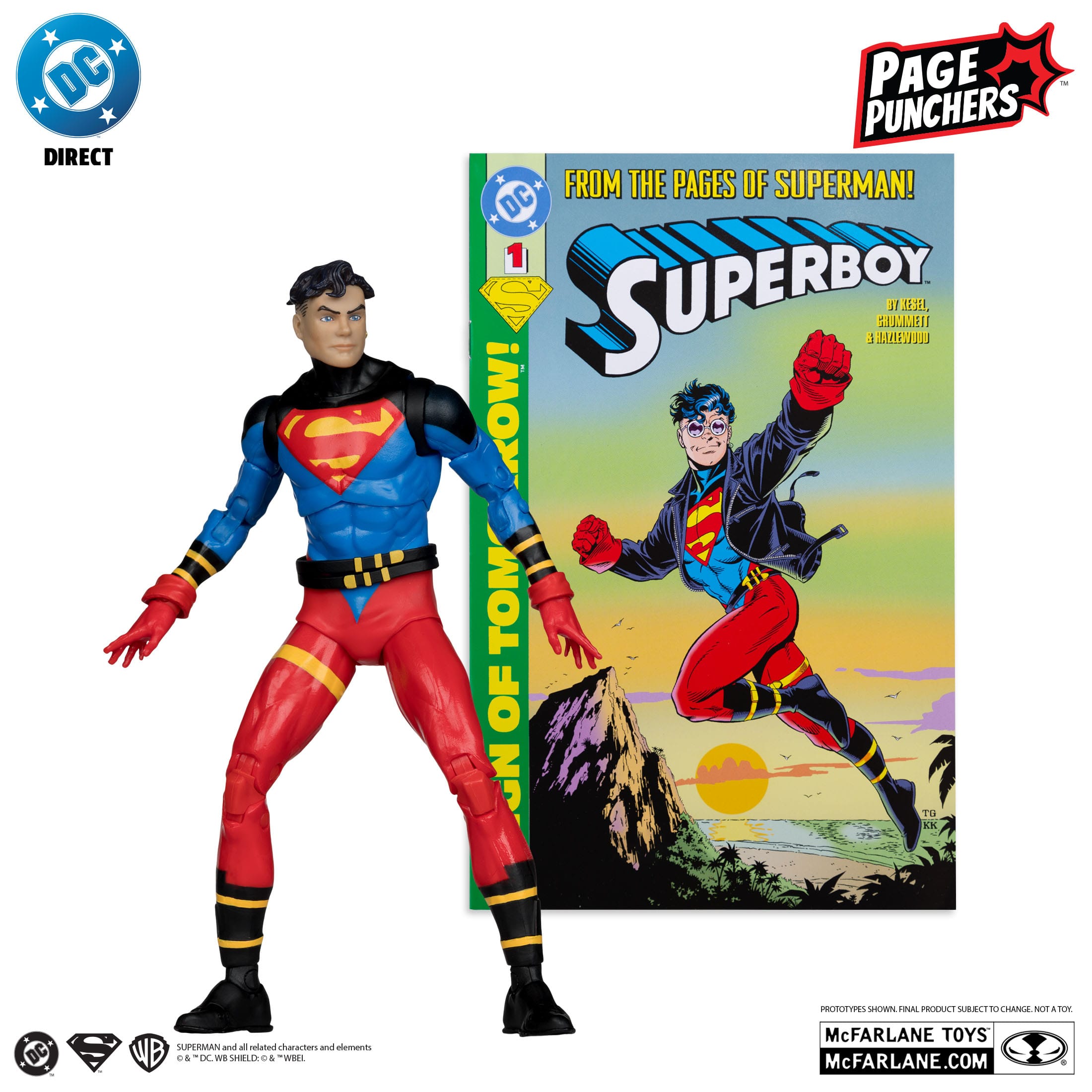 DC Page Punchers: Superboy (Return of Superman) - Actionfigur & Comic - 7 inch