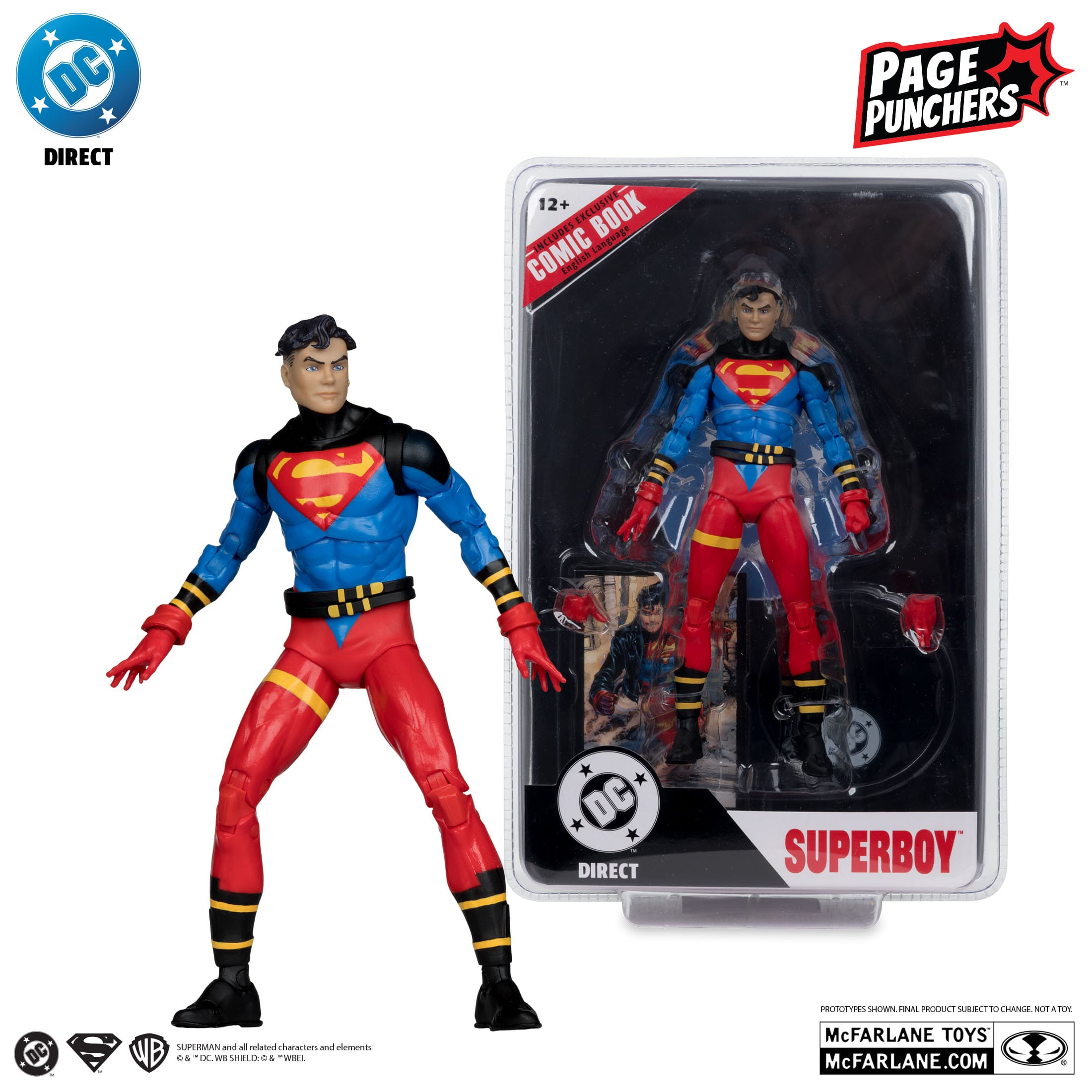 DC Page Punchers: Superboy (Return of Superman) - Actionfigur & Comic - 7 inch