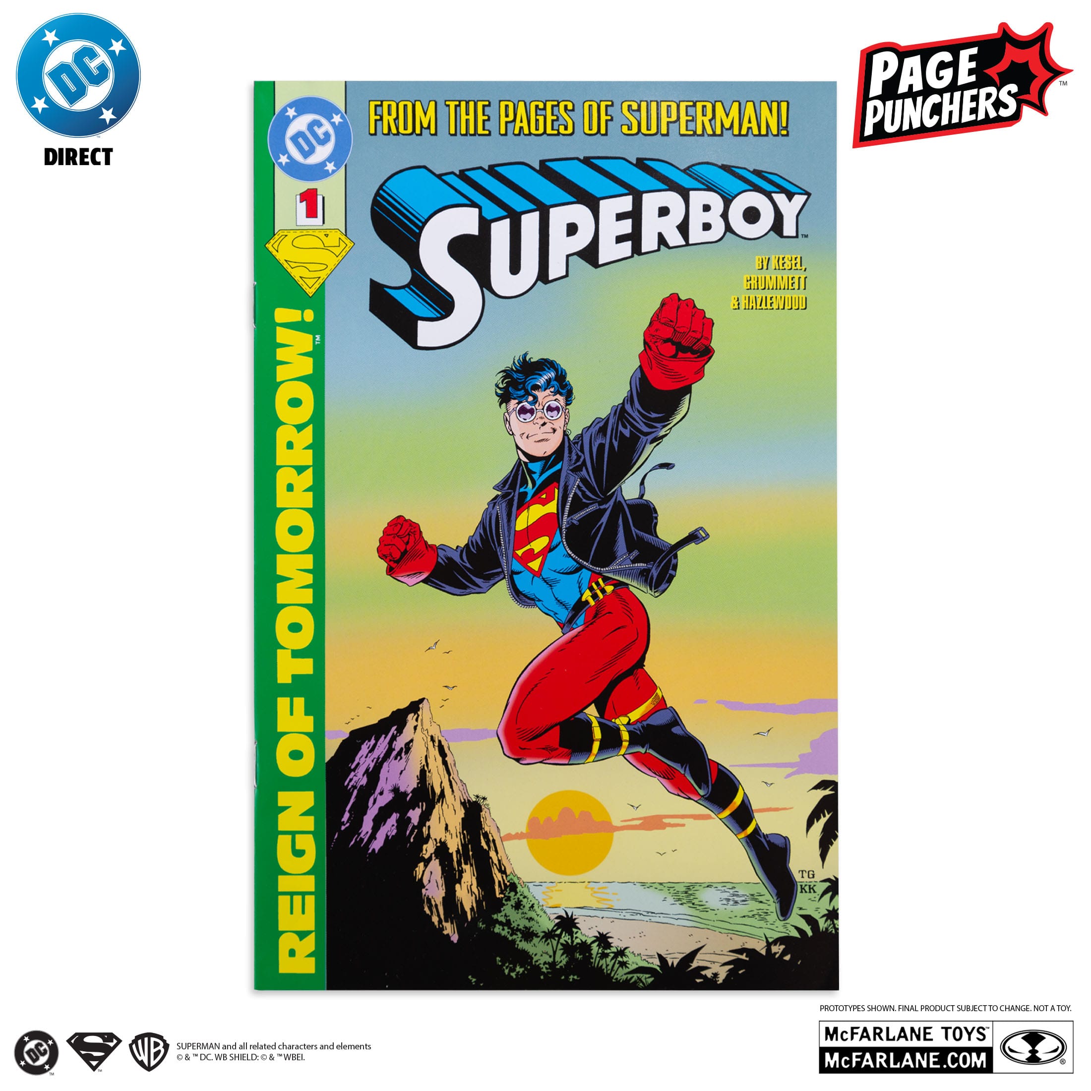 DC Page Punchers: Superboy (Return of Superman) - Actionfigur & Comic - 7 inch