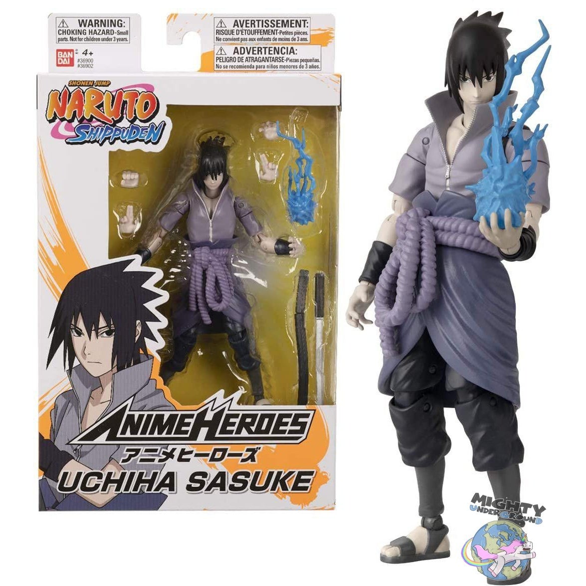 Anime Heroes: Naruto, Sasuke, Kakashi 3-Set-Actionfiguren-Bandai-mighty-underground