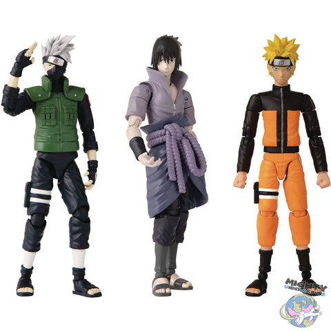 Anime Heroes: Naruto, Sasuke, Kakashi 3-Set-Actionfiguren-Bandai-mighty-underground