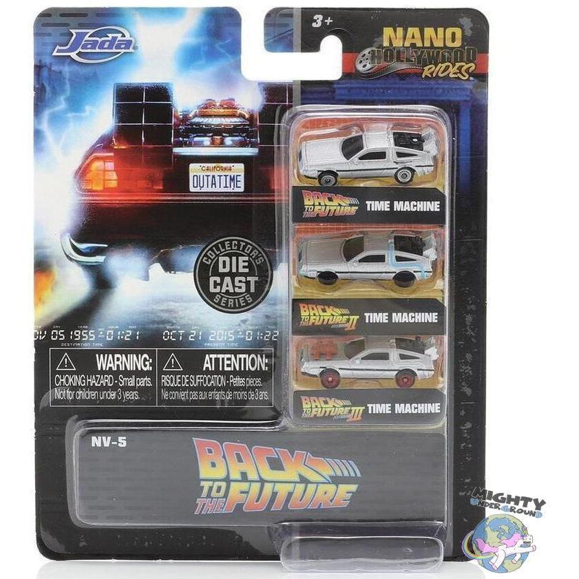 Back To The Future: Delorean 1,65" 3-Pack - Modelautos-Modellautos-Jada Toys-mighty-underground