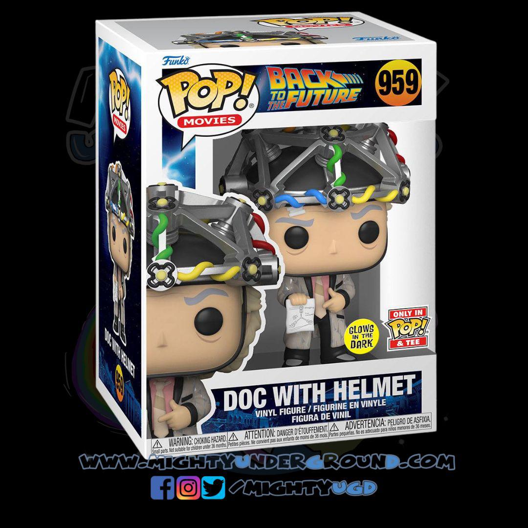 Back to the Future: Doc with Helmet (GitD) - POP! & Tee-POP! + Funkos-Funko-Mighty Underground