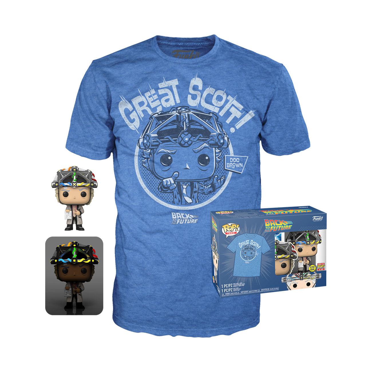 Back to the Future: Doc with Helmet (GitD) - POP! & Tee-POP! + Funkos-Funko-Mighty Underground