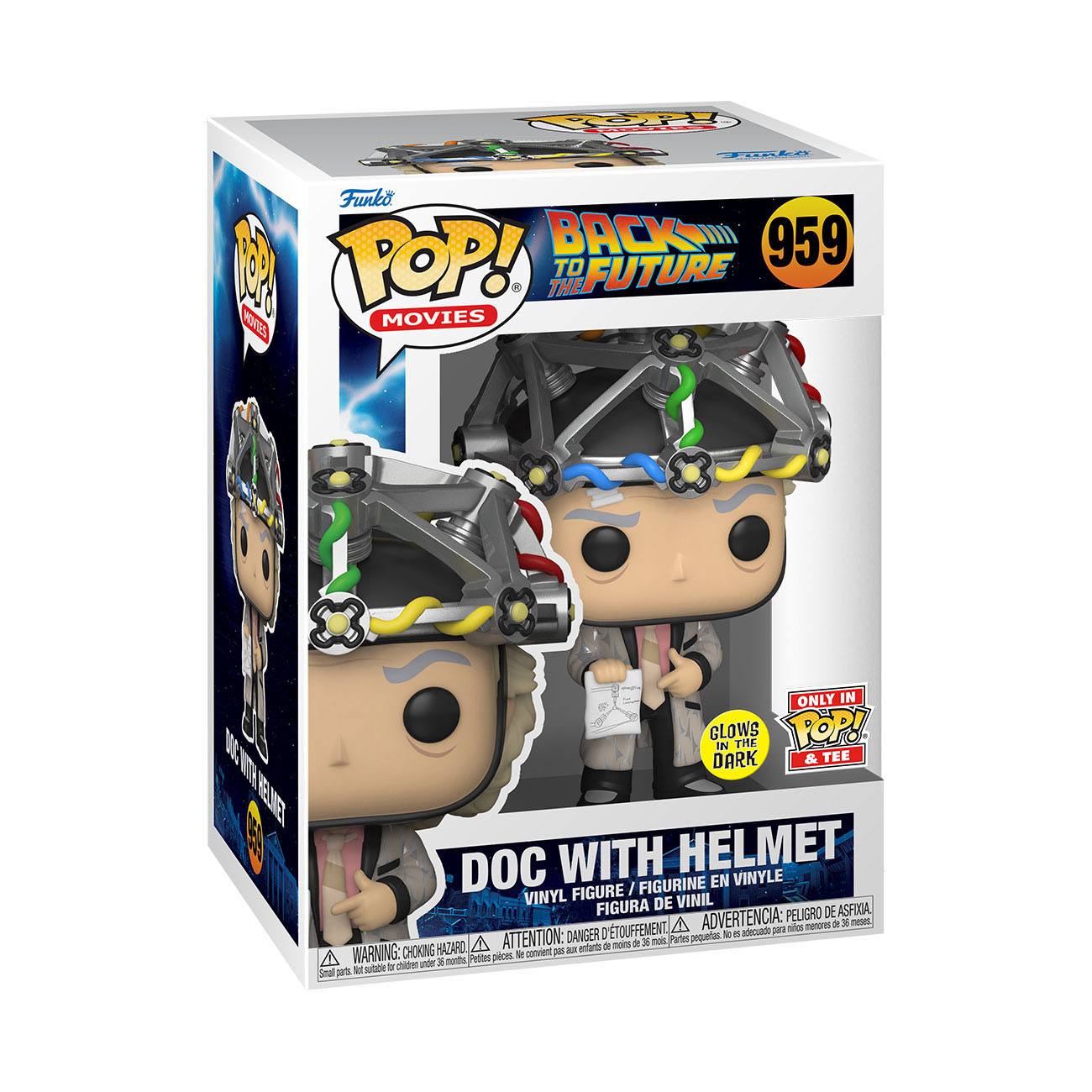 Back to the Future: Doc with Helmet (GitD) - POP! & Tee-POP! + Funkos-Funko-Mighty Underground