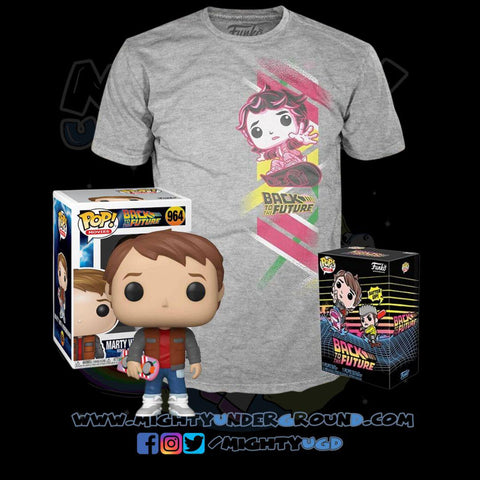Back to the Future: Marty with Hoverboard - POP! & Tee-POP! + Funkos-Funko-Mighty Underground