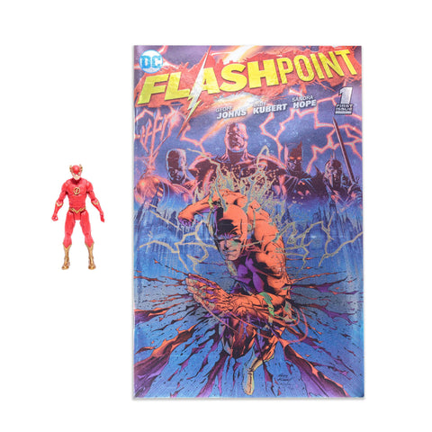 DC Page Punchers: The Flash (Flashpoint, Metallic Cover Variant SDCC) - Actionfigur & Comic - 8 cm-Actionfiguren-McFarlane Toys-Mighty Underground