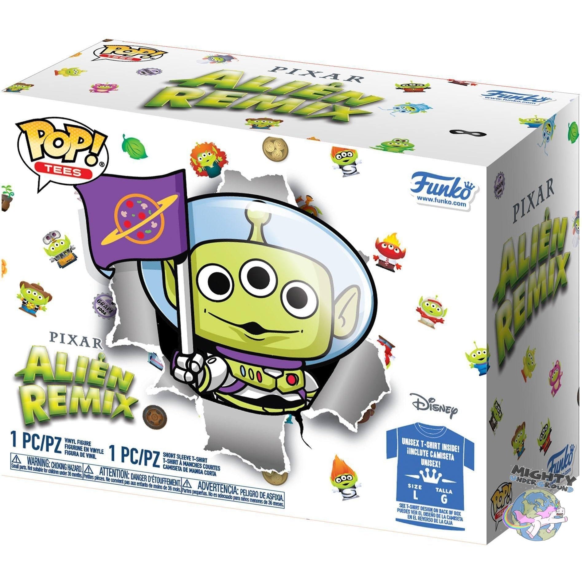 Disney: Toy Story - Alien As Buzz (GitD) - POP! & Tee-POP! + Funkos-Funko-mighty-underground