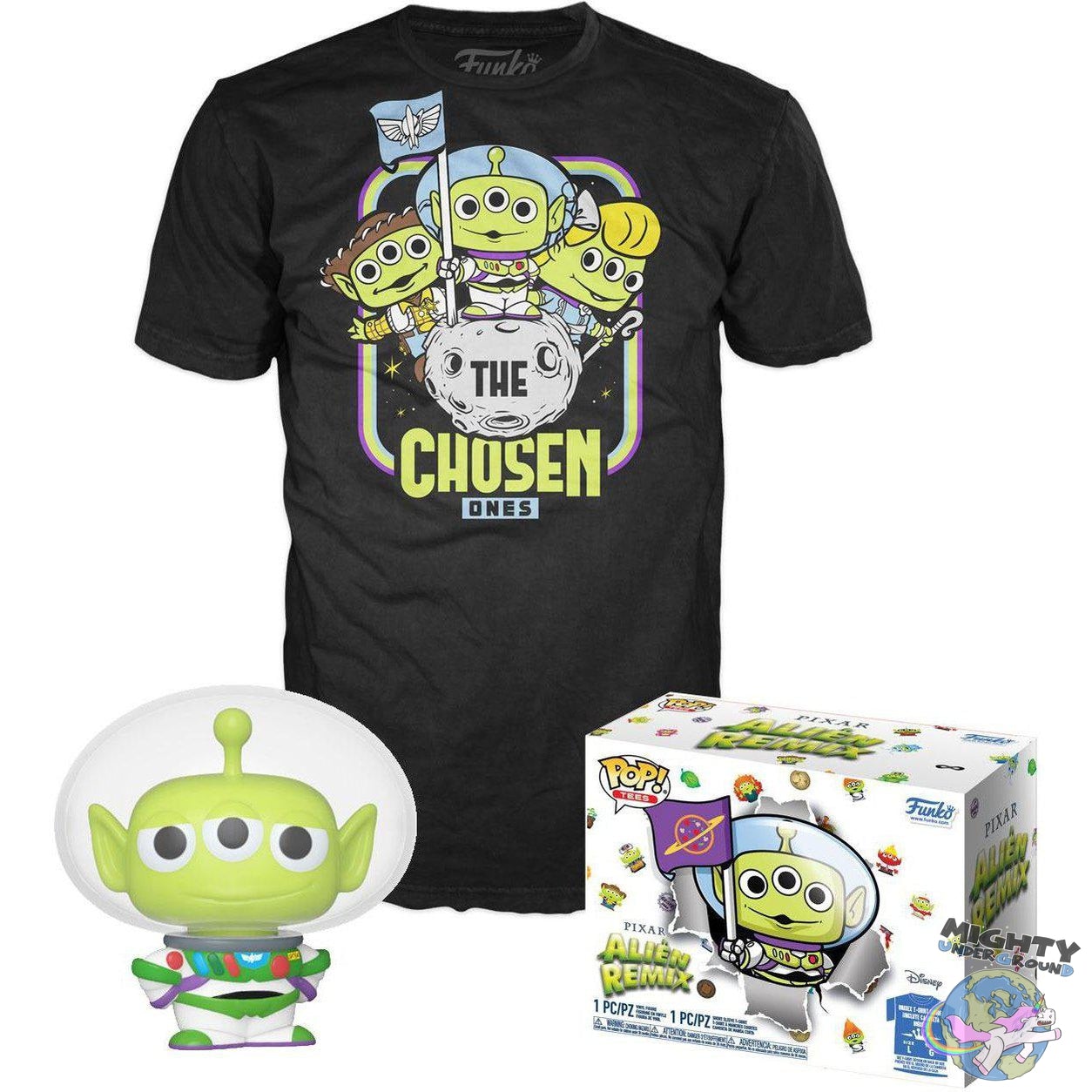 Disney: Toy Story - Alien As Buzz (GitD) - POP! & Tee-POP! + Funkos-Funko-mighty-underground