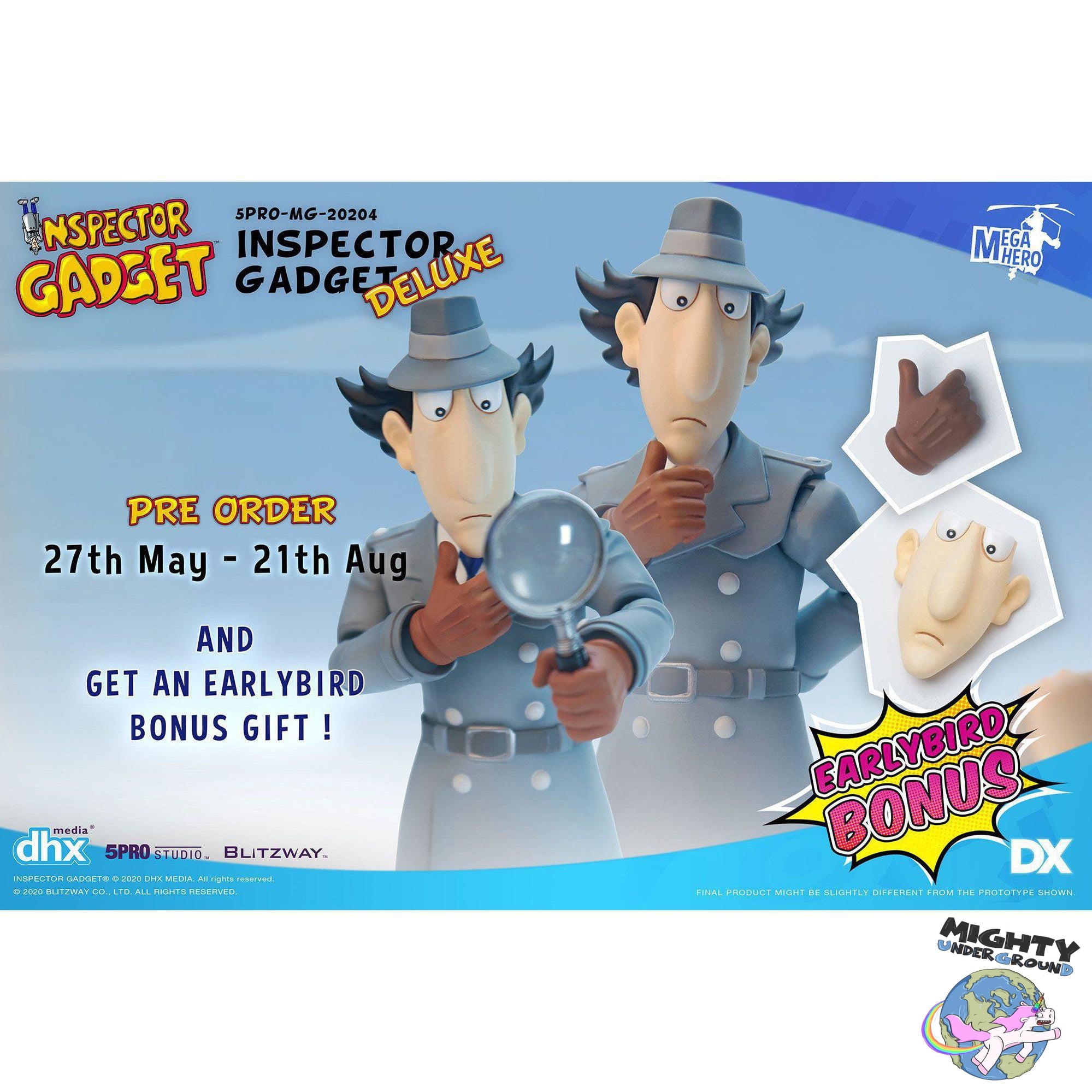 Inspector Gadget - Mega Hero Deluxe Set - 1/12-Actionfiguren-Blitzway-Mighty Underground