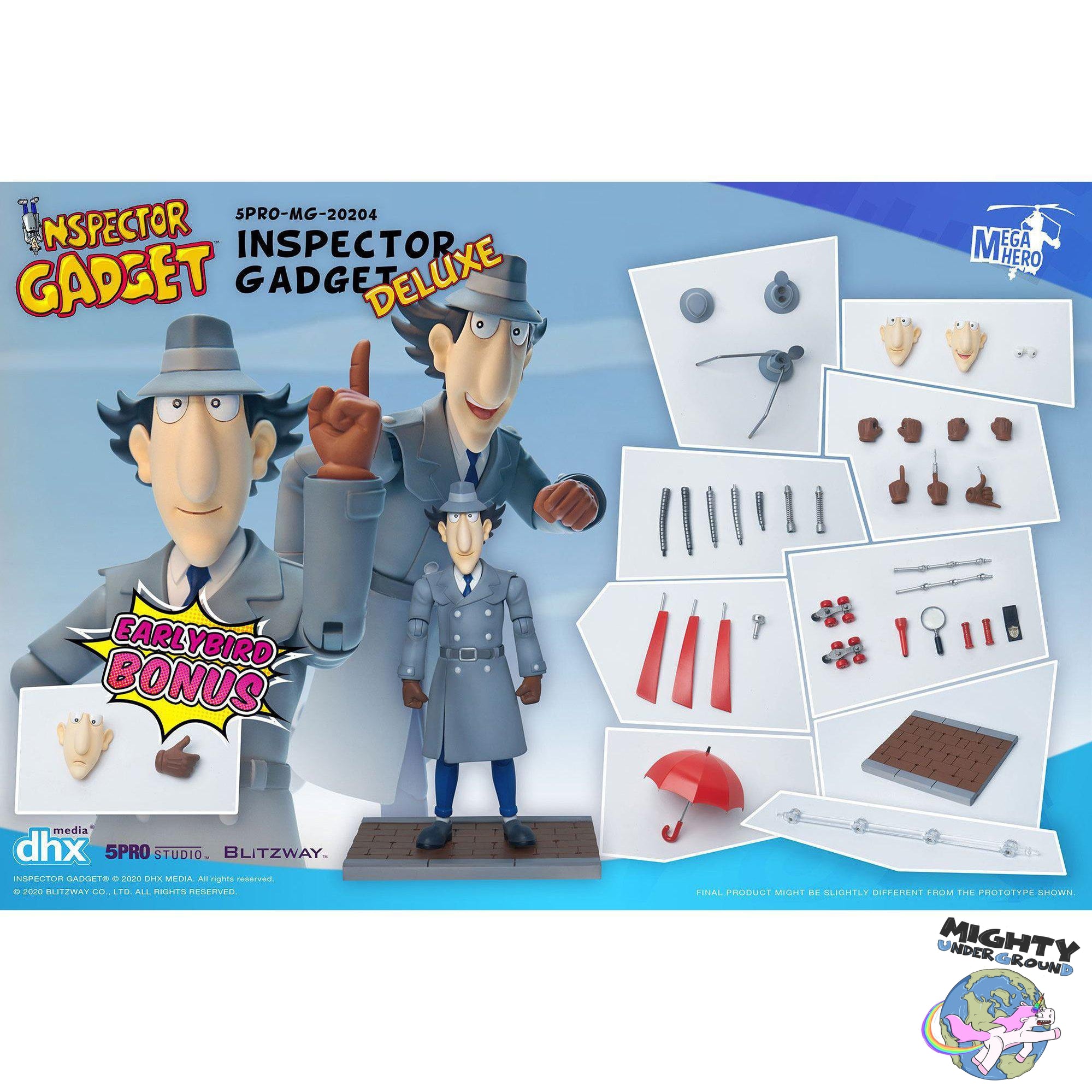 Inspector Gadget - Mega Hero Deluxe Set - 1/12-Actionfiguren-Blitzway-Mighty Underground