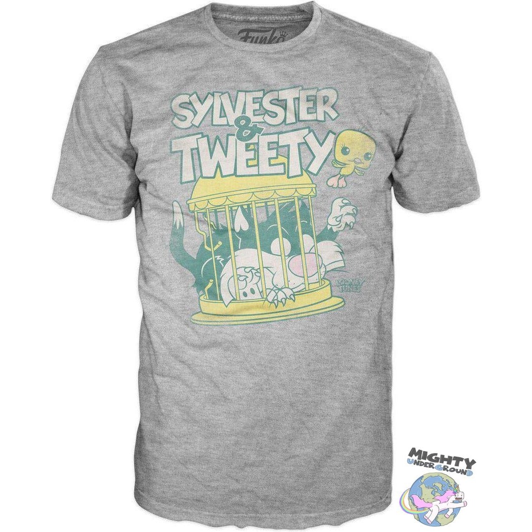 Looney Tunes: Sylvester & Tweety (Flocked) - POP! & Tee-POP! + Funkos-Funko-Mighty Underground