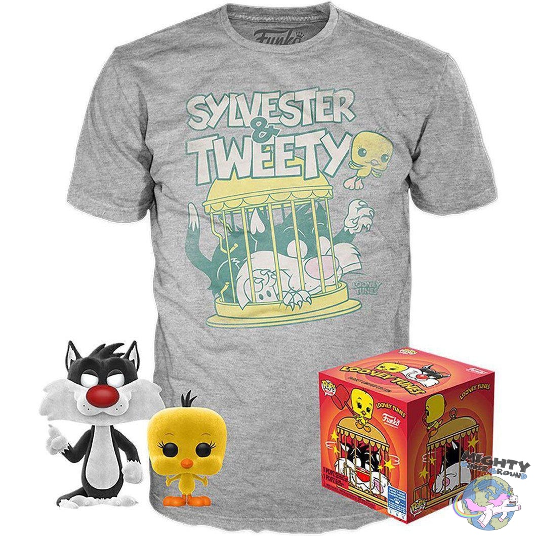 Looney Tunes: Sylvester & Tweety (Flocked) - POP! & Tee-POP! + Funkos-Funko-Mighty Underground