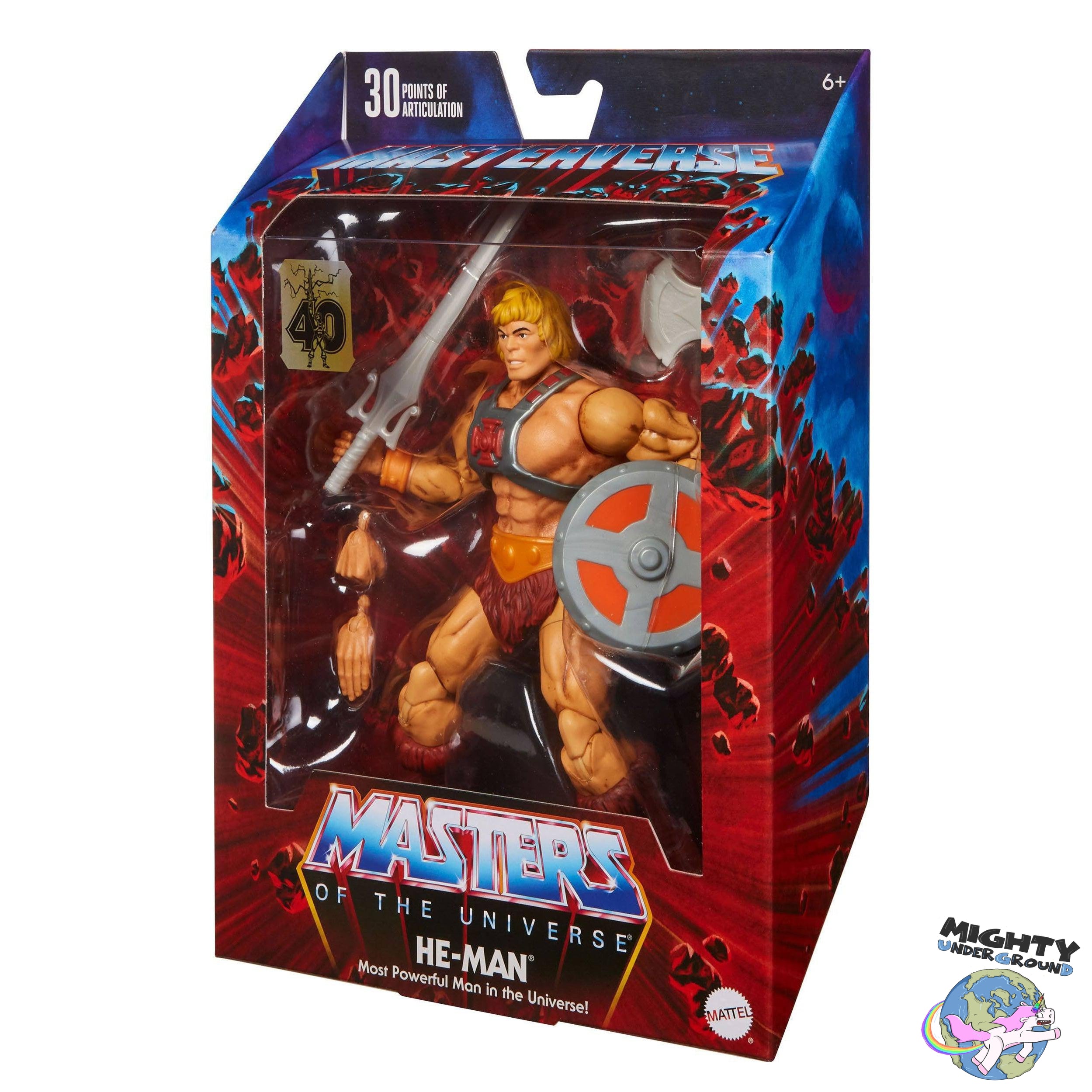 Masters of the Universe Masterverse: He-Man (40th Anniversary)-Actionfiguren-Mattel-Mighty Underground