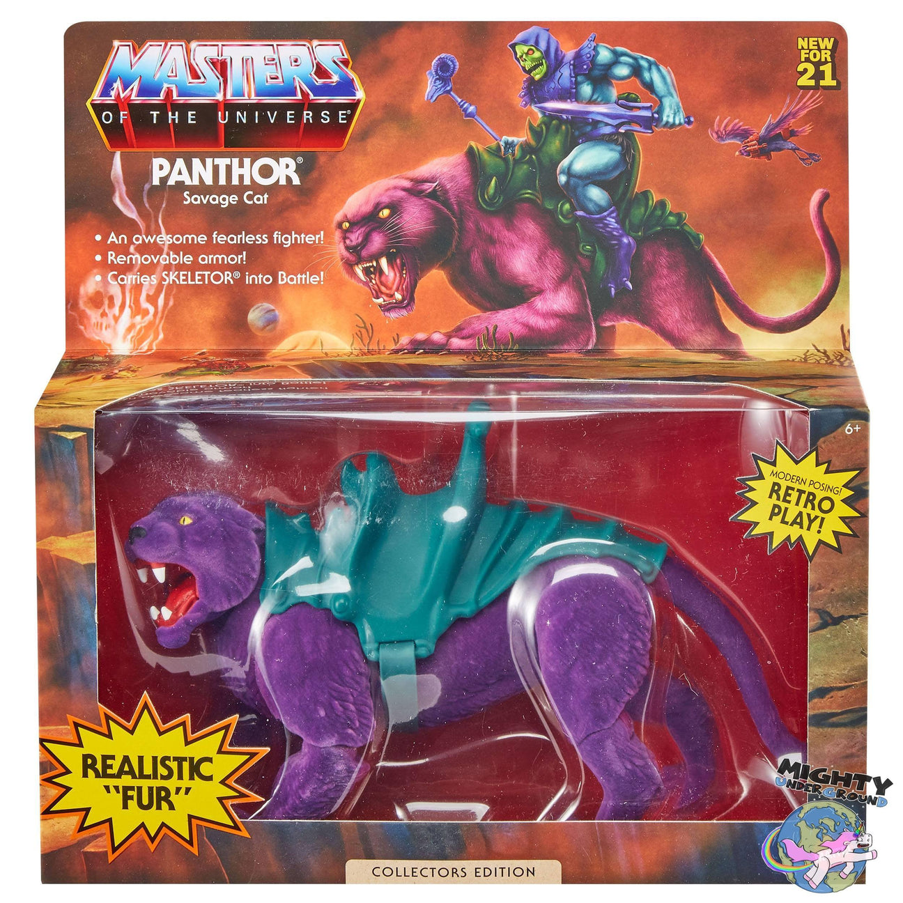 Masters of the Universe Origins: Panthor (flocked exclusive)-Actionfiguren-Mattel-Mighty Underground