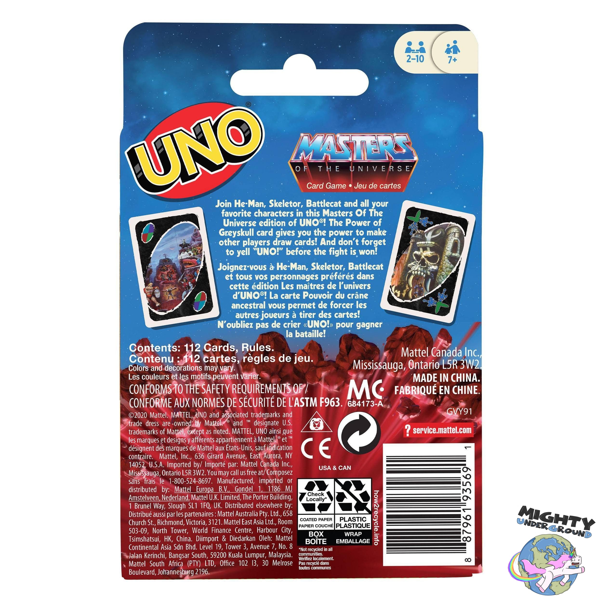 Masters of the Universe: UNO Kartenspiel-Merchandise-Mattel-Mighty Underground