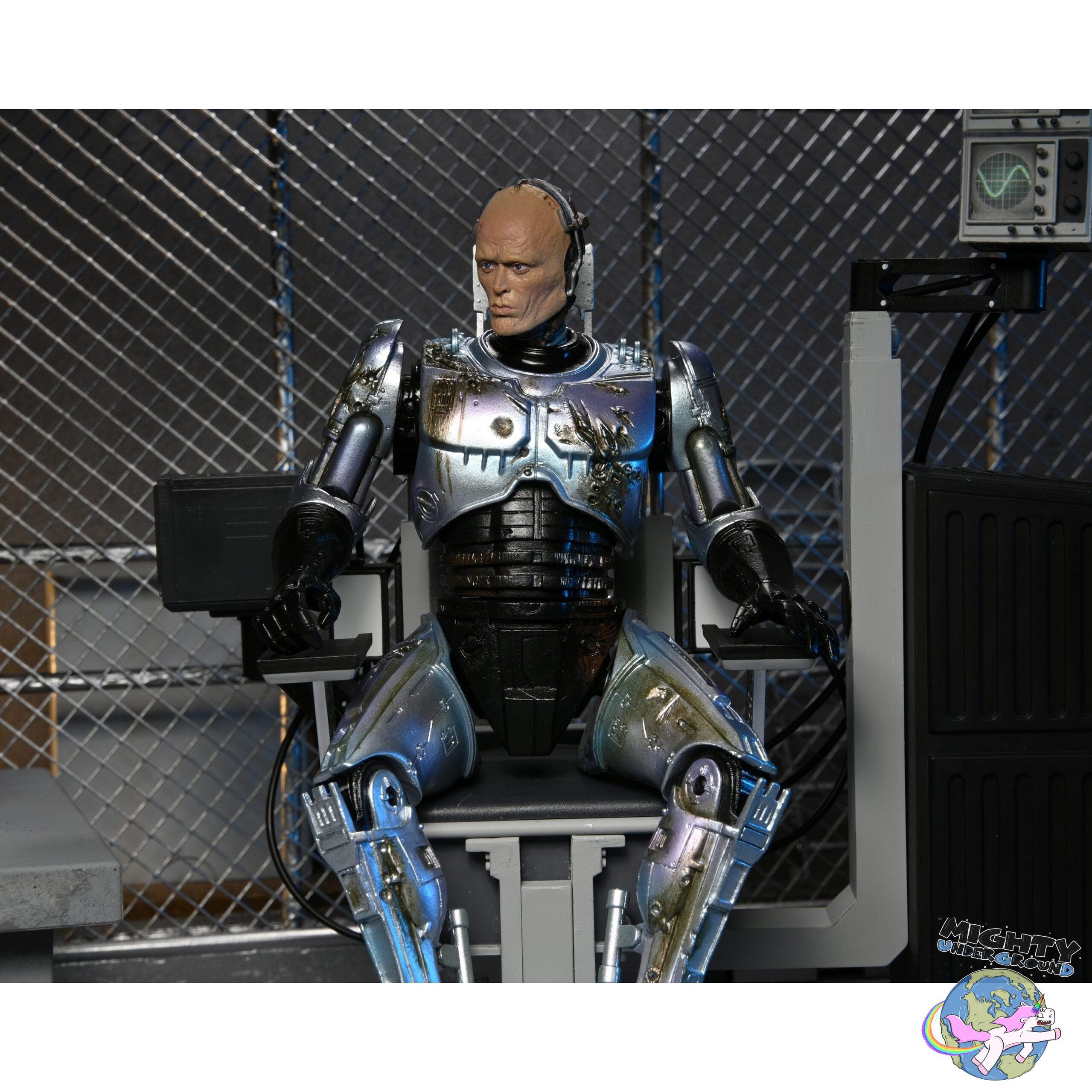 RoboCop: Ultimate Battle Damaged RoboCop with Chair-Actionfiguren-NECA-Mighty Underground