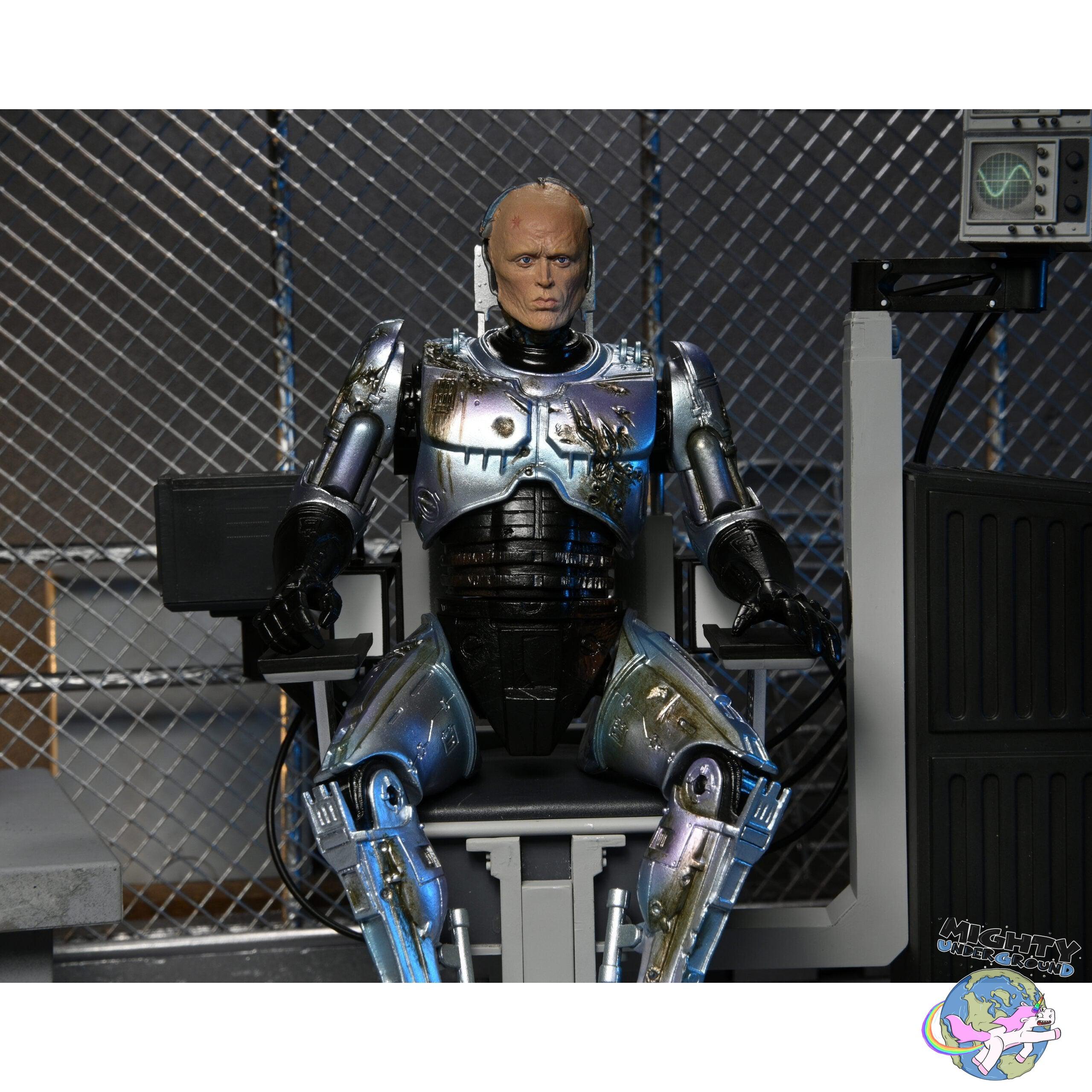 RoboCop: Ultimate Battle Damaged RoboCop with Chair-Actionfiguren-NECA-Mighty Underground