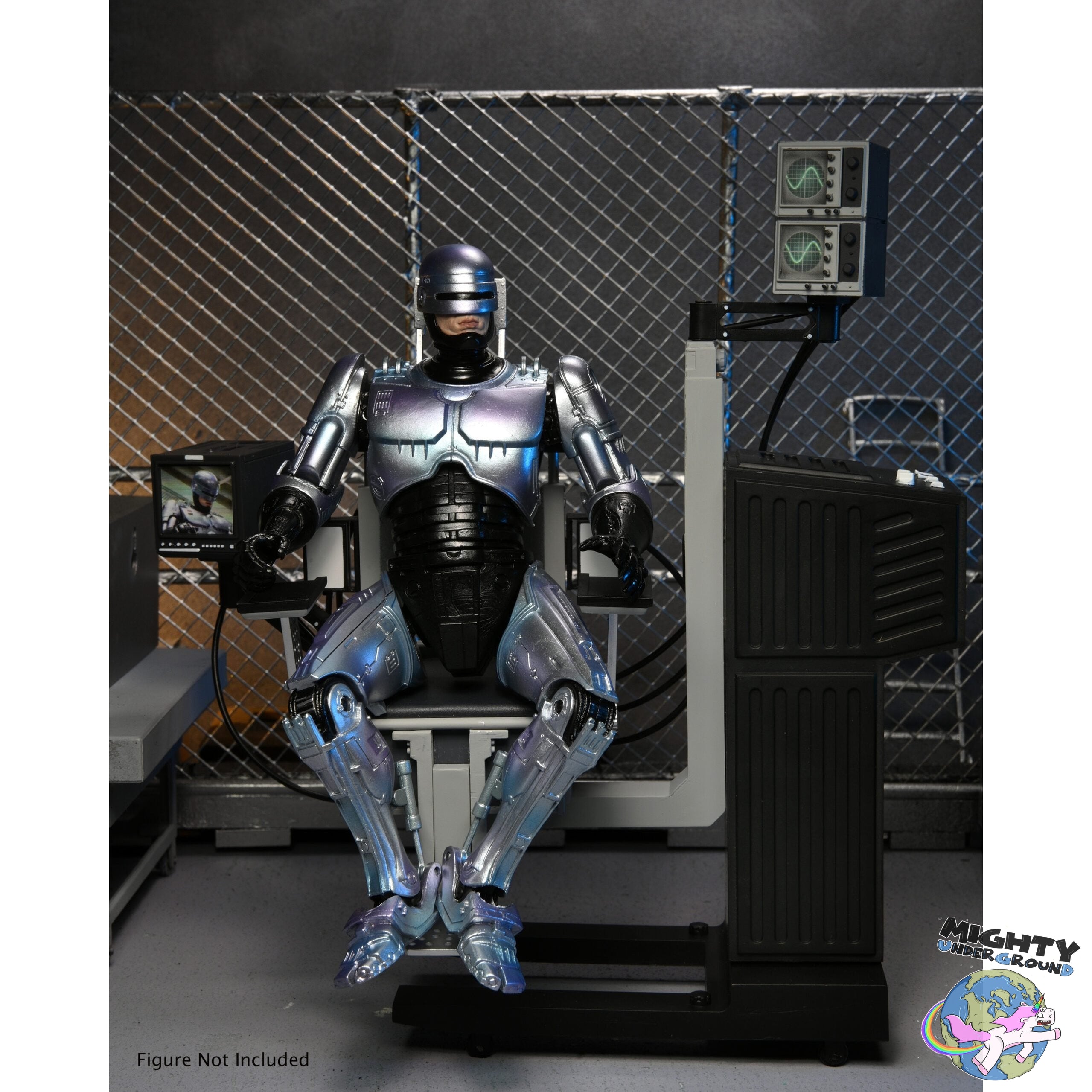 RoboCop: Ultimate Battle Damaged RoboCop with Chair-Actionfiguren-NECA-Mighty Underground