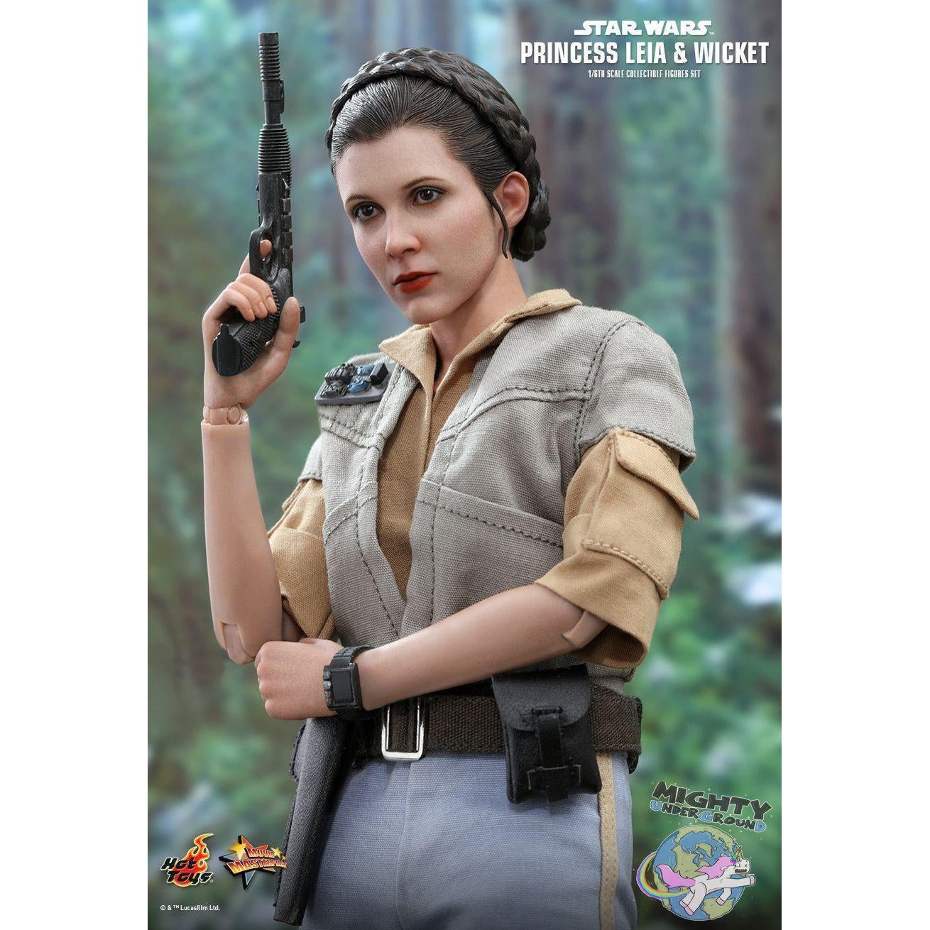 Star Wars: Leia and Wicket 1/6-Actionfiguren-Hot Toys-Mighty Underground