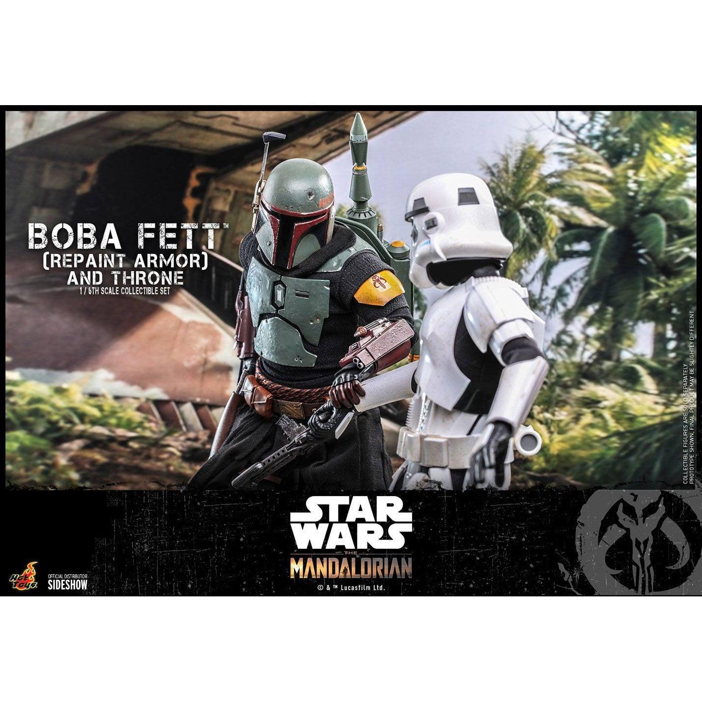 Star Wars: The Mandalorian - Boba Fett (Repaint Armor) and Throne 1/6-Actionfiguren-Hot Toys-Mighty Underground