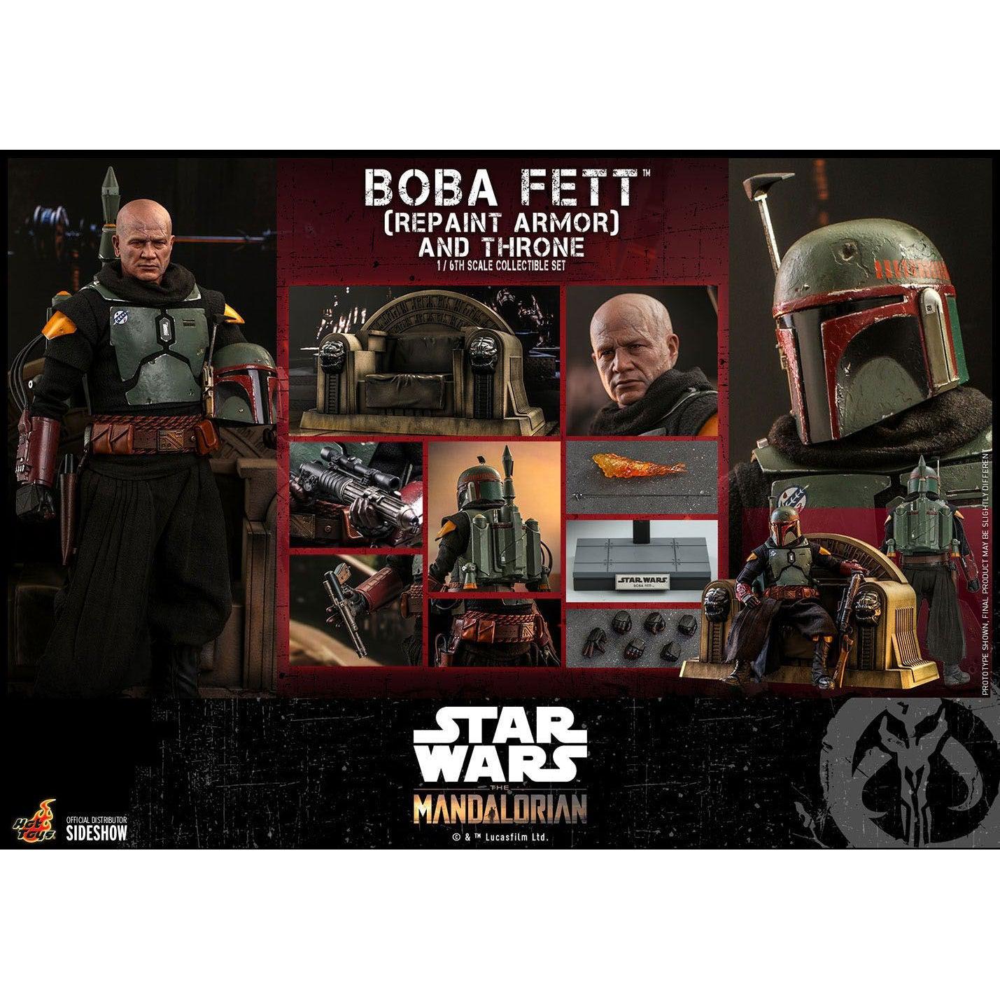 Star Wars: The Mandalorian - Boba Fett (Repaint Armor) and Throne 1/6-Actionfiguren-Hot Toys-Mighty Underground