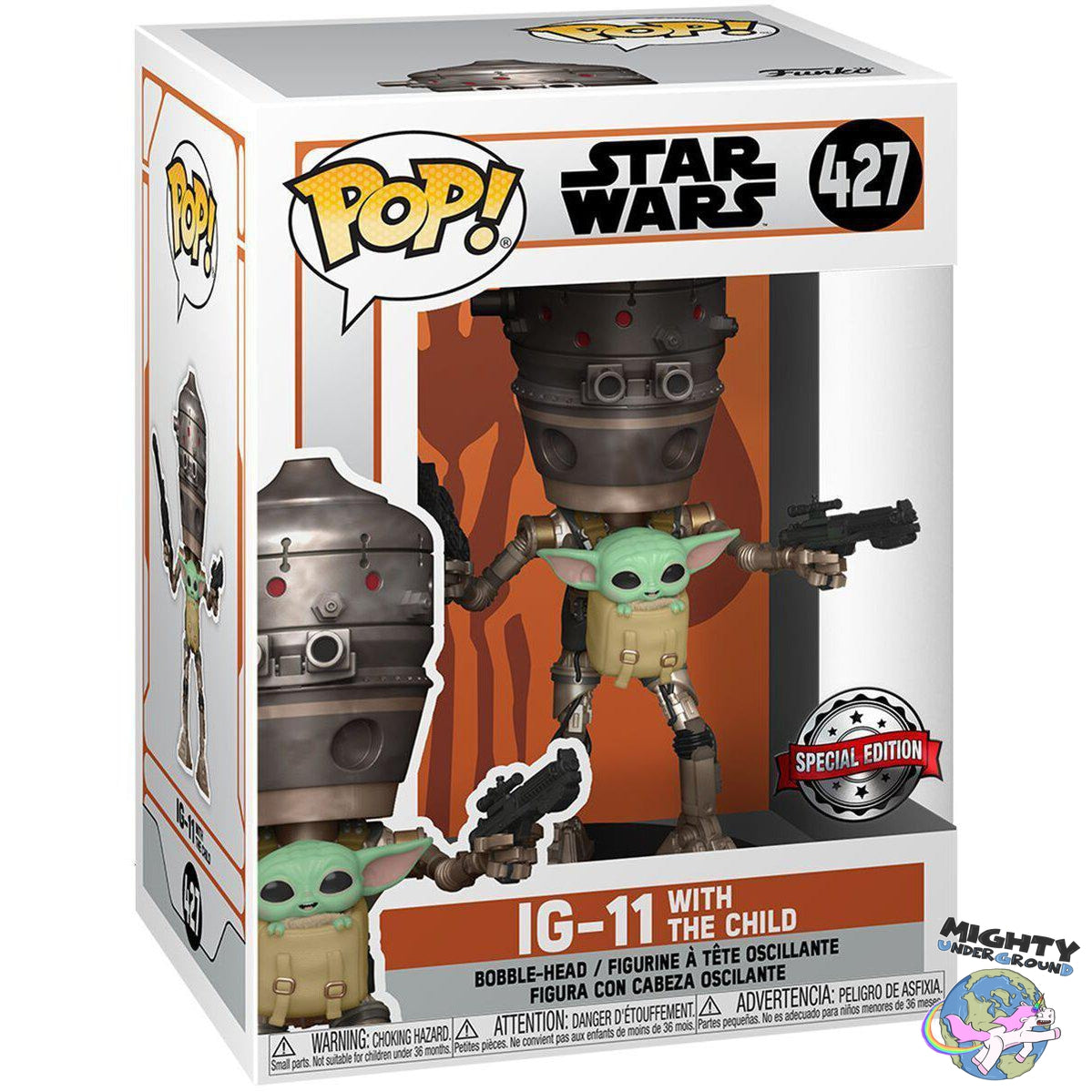 Star Wars: The Mandalorian - IG-11 & Child In Satchel - POP! & Tee-POP! + Funkos-Funko-Mighty Underground