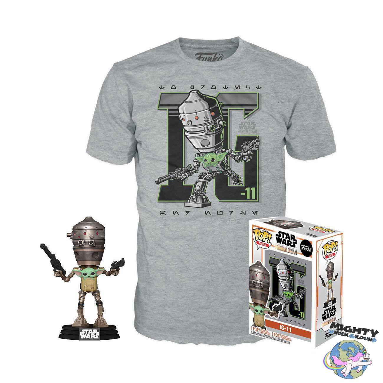 Star Wars: The Mandalorian - IG-11 & Child In Satchel - POP! & Tee-POP! + Funkos-Funko-Mighty Underground