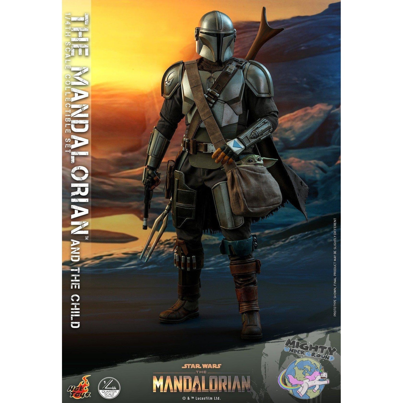 Star Wars: The Mandalorian and The Child 1:4 Scale Figure Set VORBESTELLUNG!-Actionfiguren-Hot Toys-mighty-underground