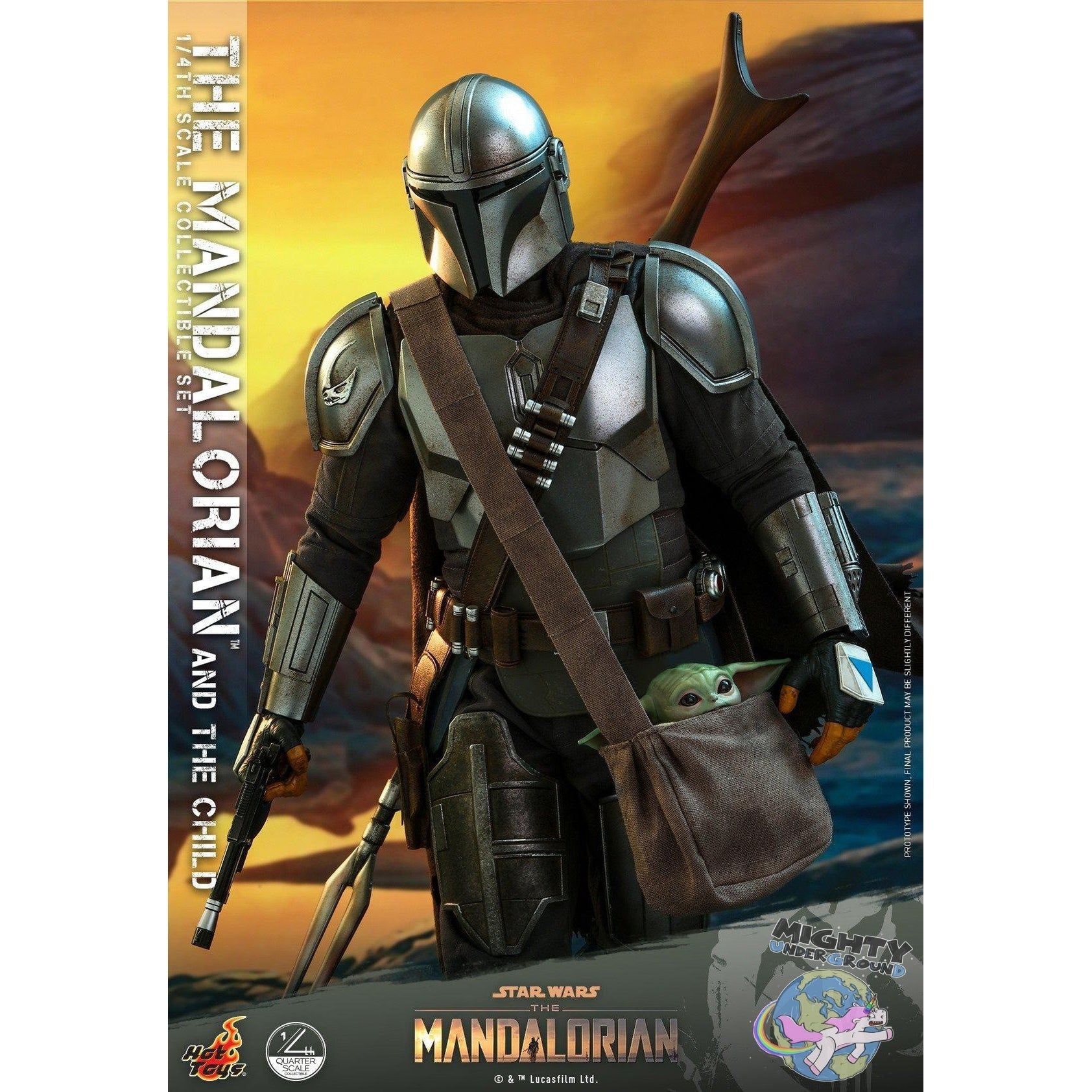 Star Wars: The Mandalorian and The Child 1:4 Scale Figure Set VORBESTELLUNG!-Actionfiguren-Hot Toys-mighty-underground