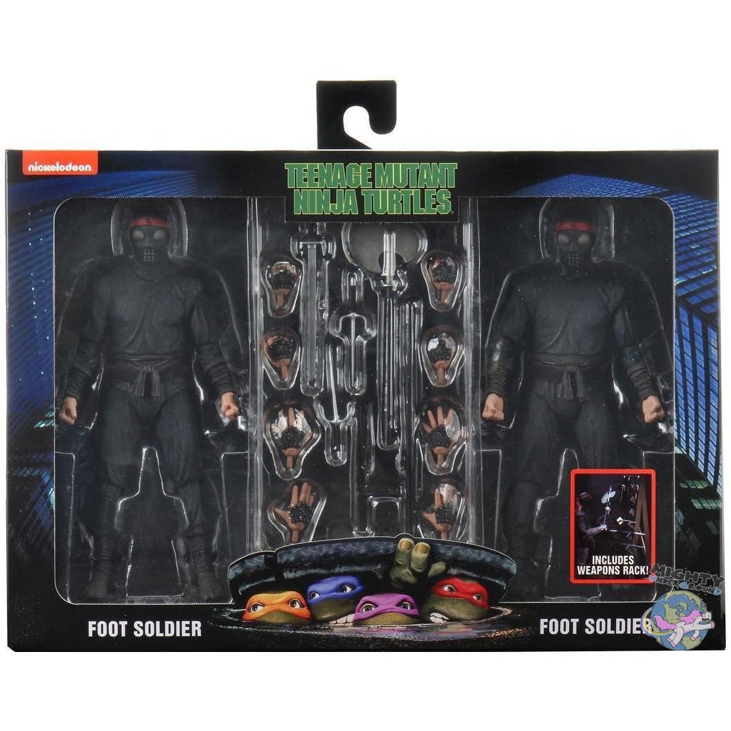 TMNT (1990 Movie): Foot Soldiers with Weapons Rack (2-Pack)-Actionfiguren-NECA-mighty-underground