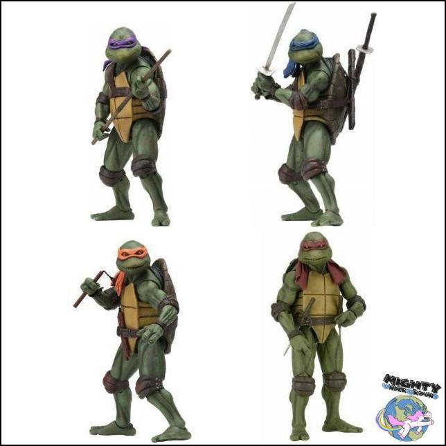 TMNT (1990 Movie): Leonardo, Raphael, Michelangelo, Donatello, Shredder, Splinter, Foot Soldiers 8-Set-Actionfiguren-NECA-mighty-underground