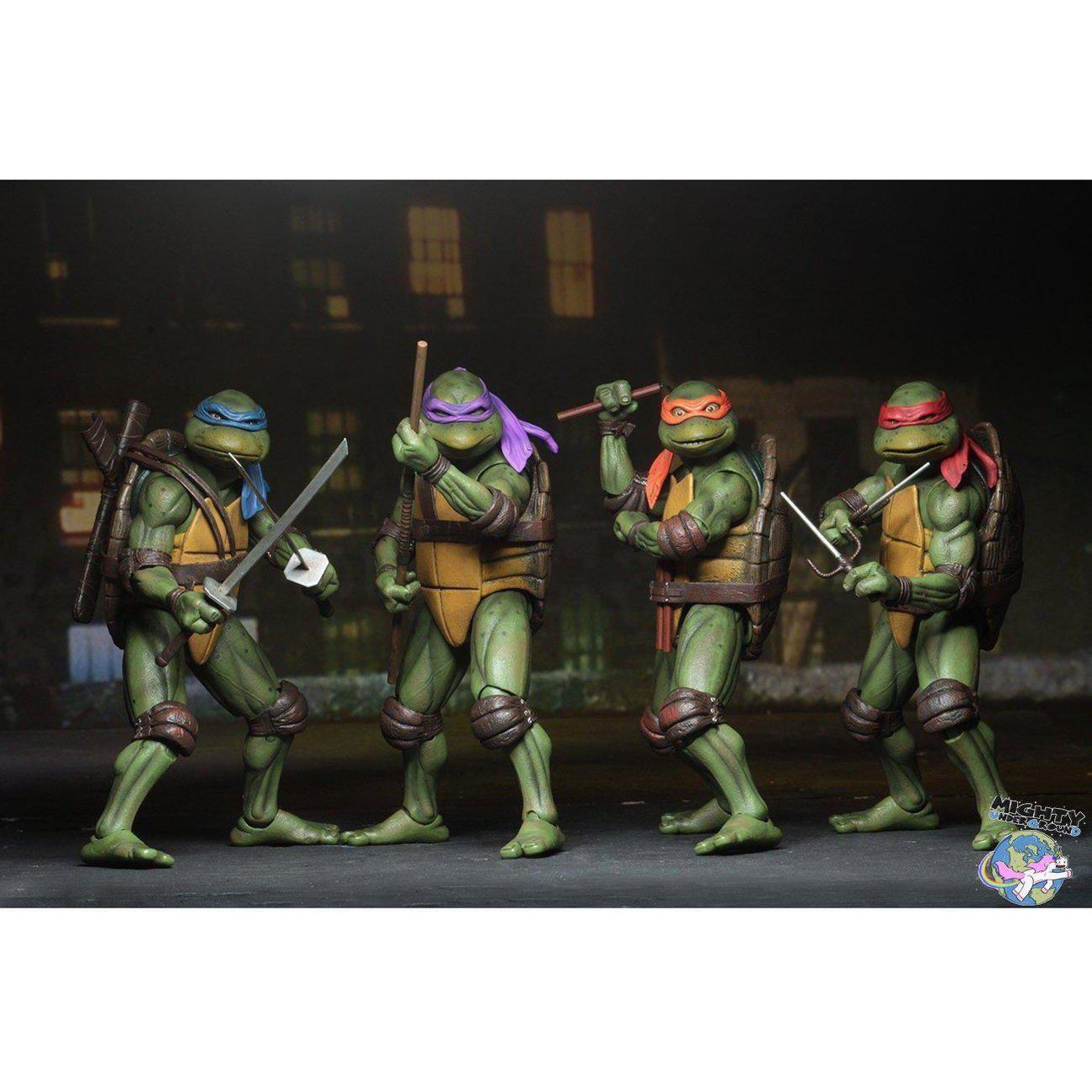 TMNT (1990 Movie): Leonardo, Raphael, Michelangelo, Donatello, Shredder, Splinter, Foot Soldiers 8-Set-Actionfiguren-NECA-mighty-underground