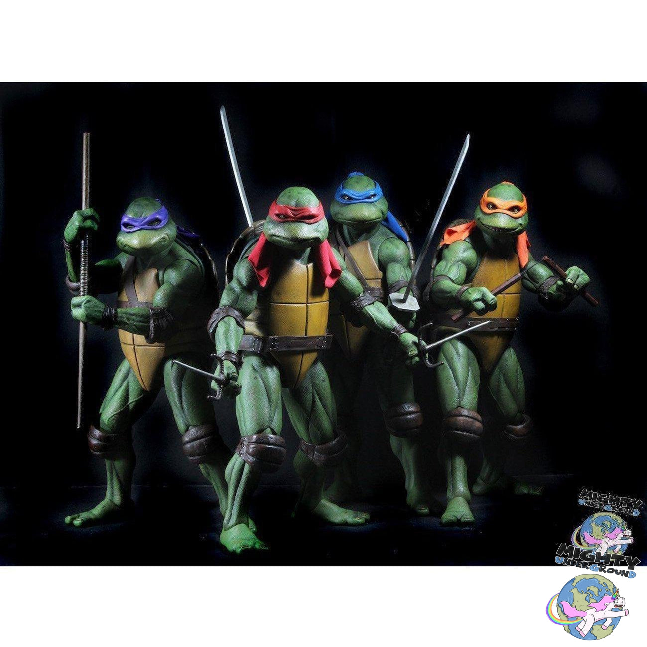 TMNT (1990 Movie): Turtles 4er Set - 1/4-Actionfiguren-NECA-Mighty Underground