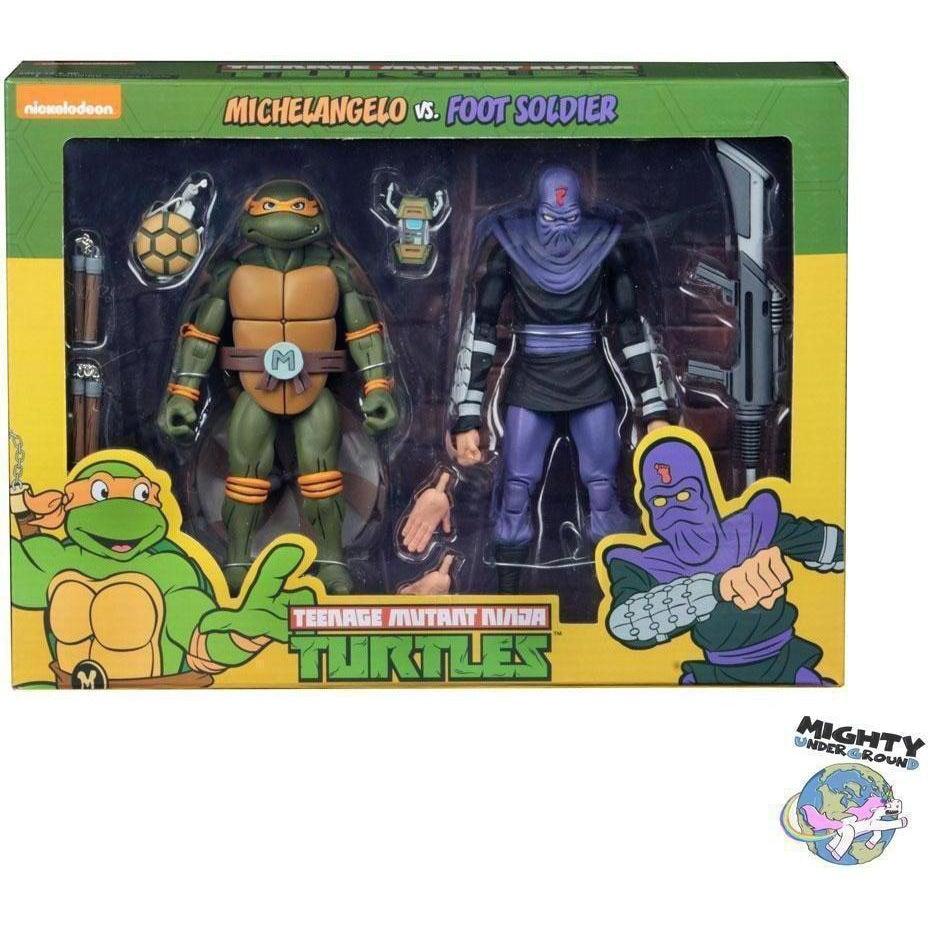 TMNT: Michelangelo VS Foot Soldier 2-Pack-Actionfiguren-NECA-mighty-underground