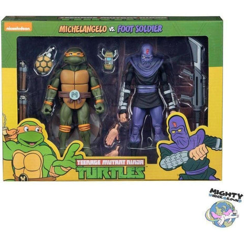 TMNT: Michelangelo VS Foot Soldier 2-Pack-Actionfiguren-NECA-mighty-underground