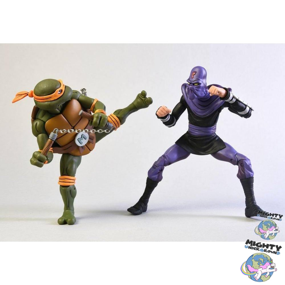 TMNT: Michelangelo VS Foot Soldier 2-Pack [Beschädigte Verpackung]-Actionfiguren-NECA-Mighty Underground