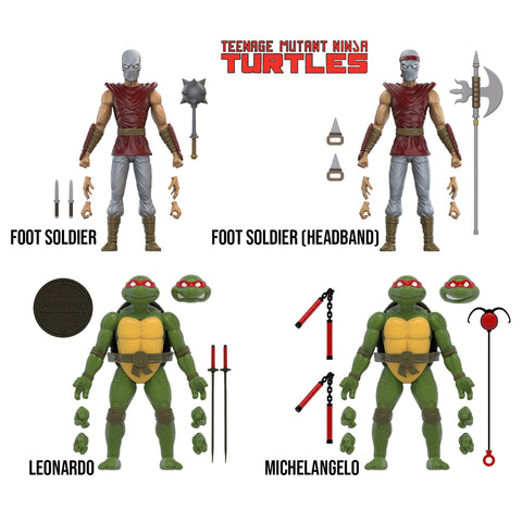 TMNT: Mirage Comics Foot Soldiers & Turtles BST AXN Figure 4-Set - 5 inch-Actionfiguren-The Loyal Subjects-Mighty Underground