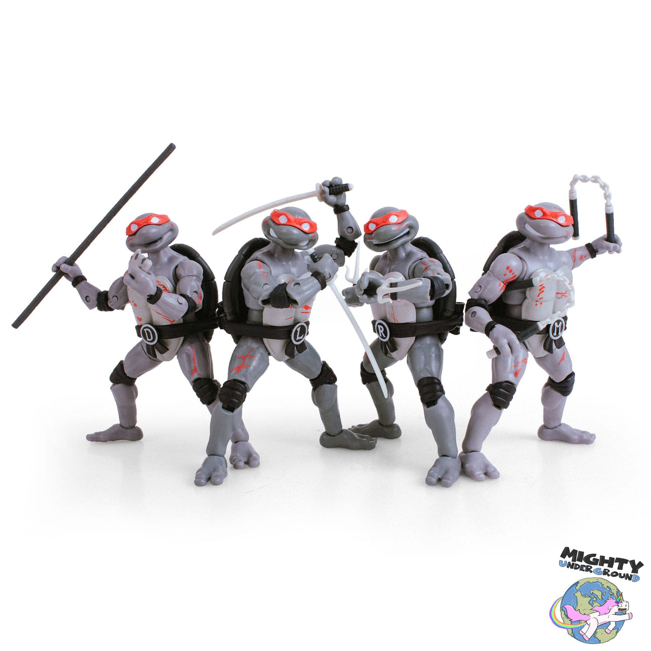 TMNT: Turtles (Battle Damaged) BST AXN Figure 4-Set - 5 inch-Actionfiguren-The Loyal Subjects-Mighty Underground