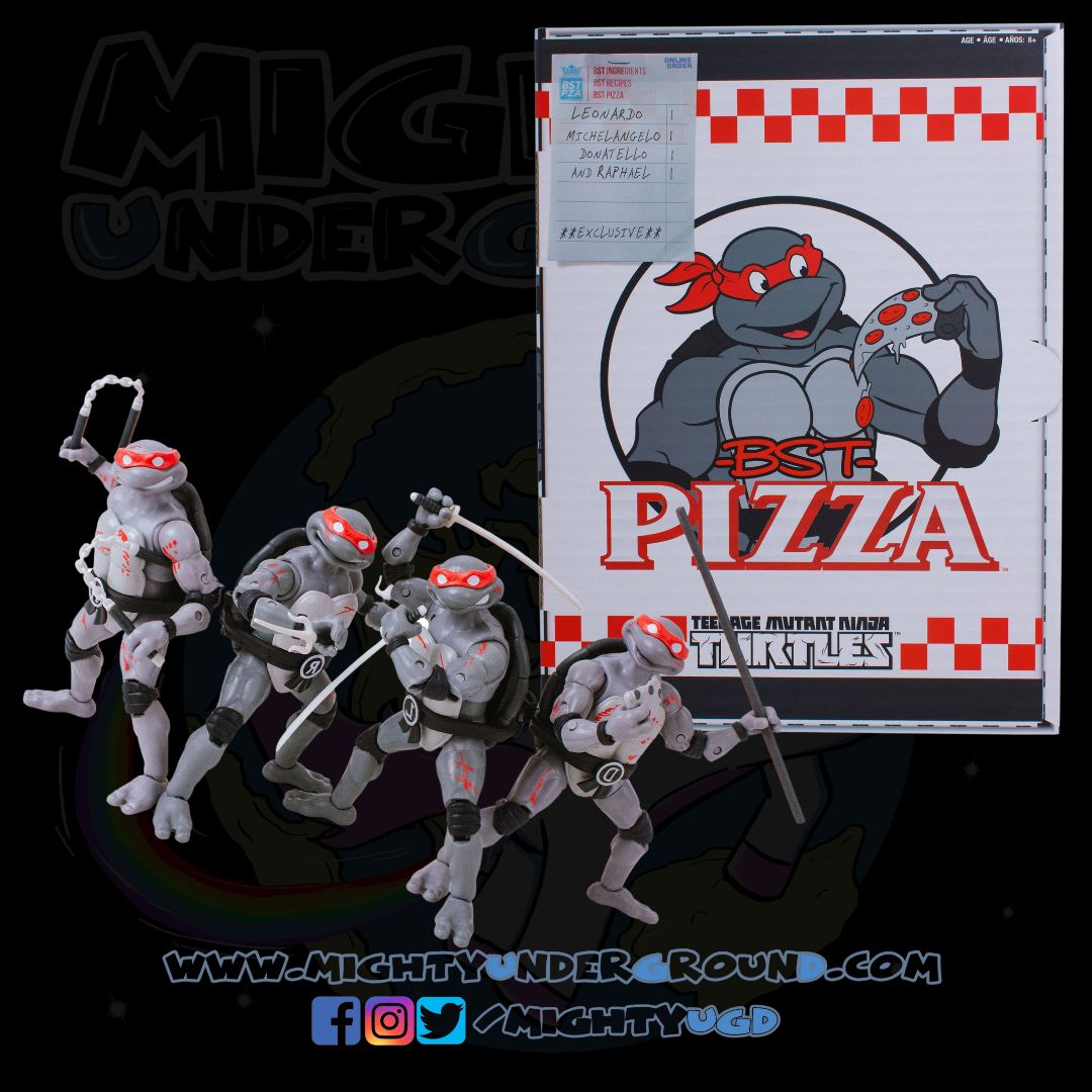 TMNT: Turtles (Battle Damaged) BST AXN Figure 4-Set - 5 inch-Actionfiguren-The Loyal Subjects-Mighty Underground