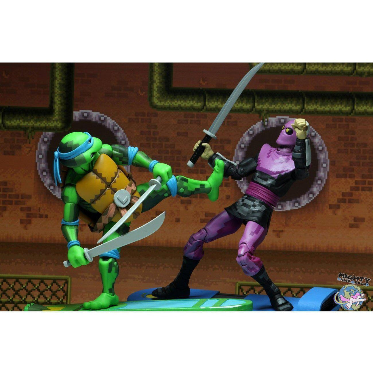 TMNT Turtles in Time (Game): Leonardo-Actionfiguren-NECA-mighty-underground