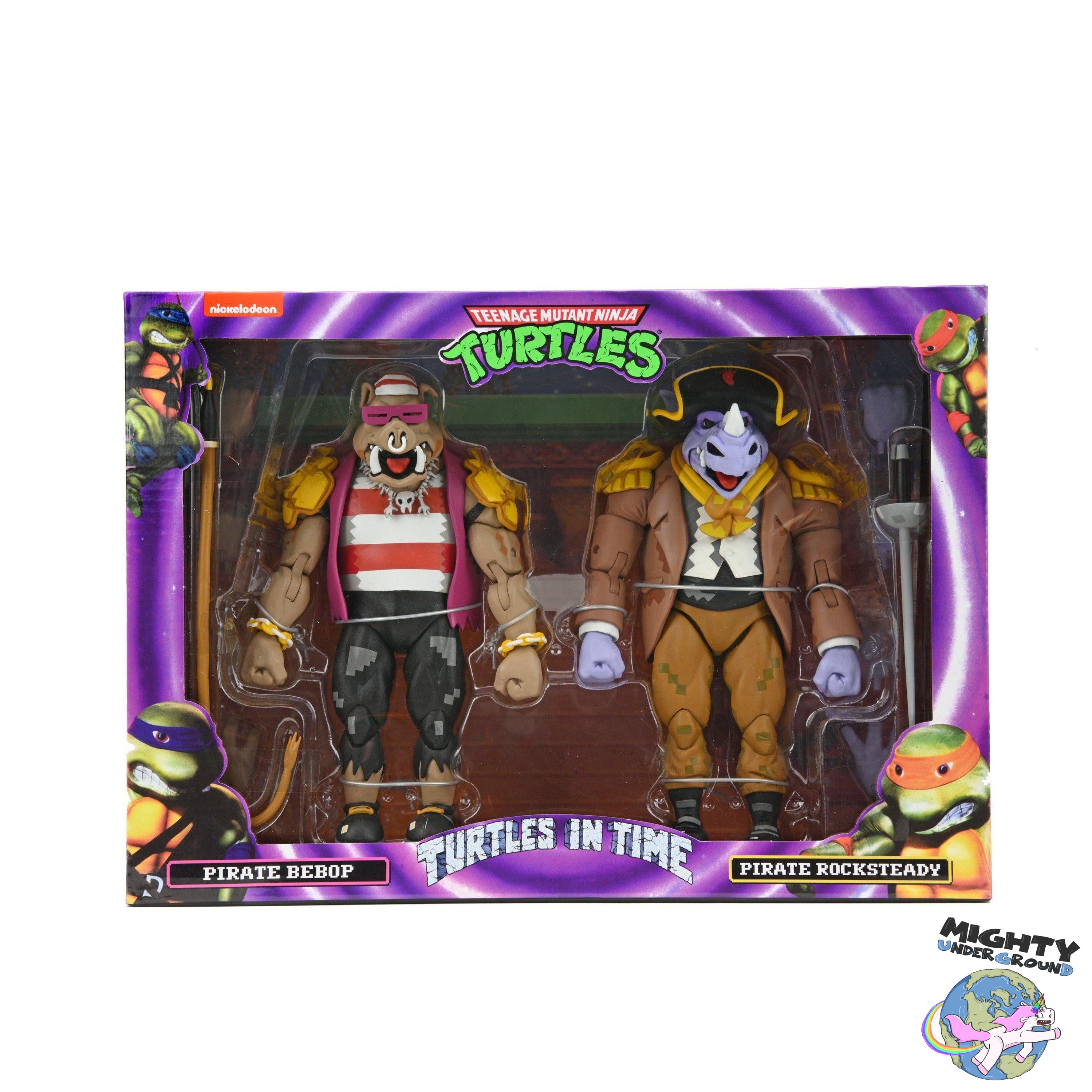 TMNT Turtles in Time (Game): Pirate Rocksteady & Bebop 2-Pack-Actionfiguren-NECA-Mighty Underground