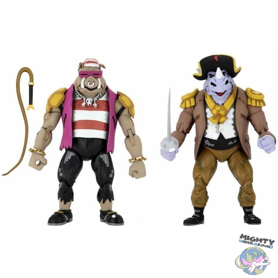 TMNT Turtles in Time (Game): Pirate Rocksteady & Bebop 2-Pack VORBESTELLUNG!-Actionfiguren-NECA-mighty-underground