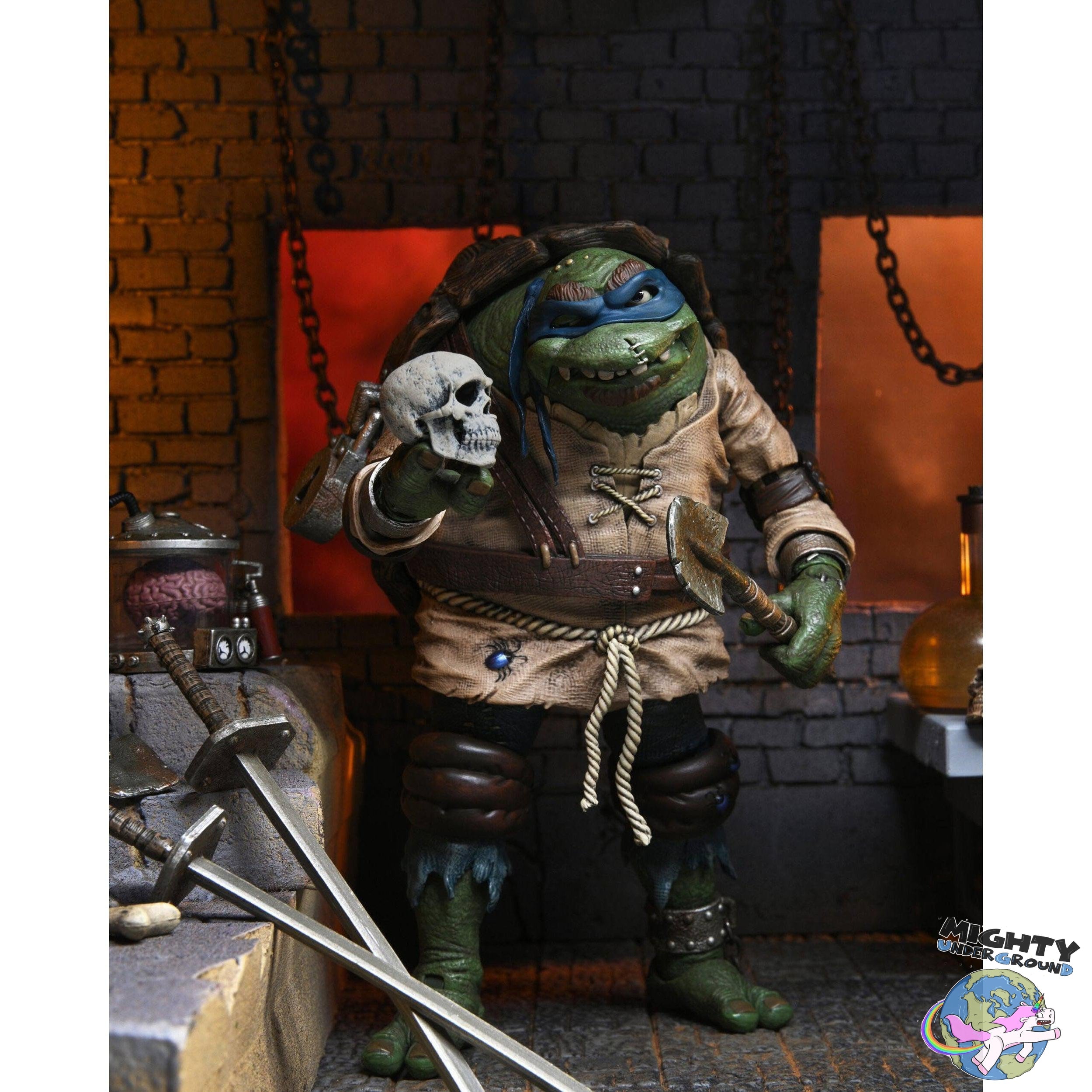 Universal Monsters x TMNT: Ultimate Leonardo as Ygor the Hunchback-Actionfiguren-NECA-Mighty Underground