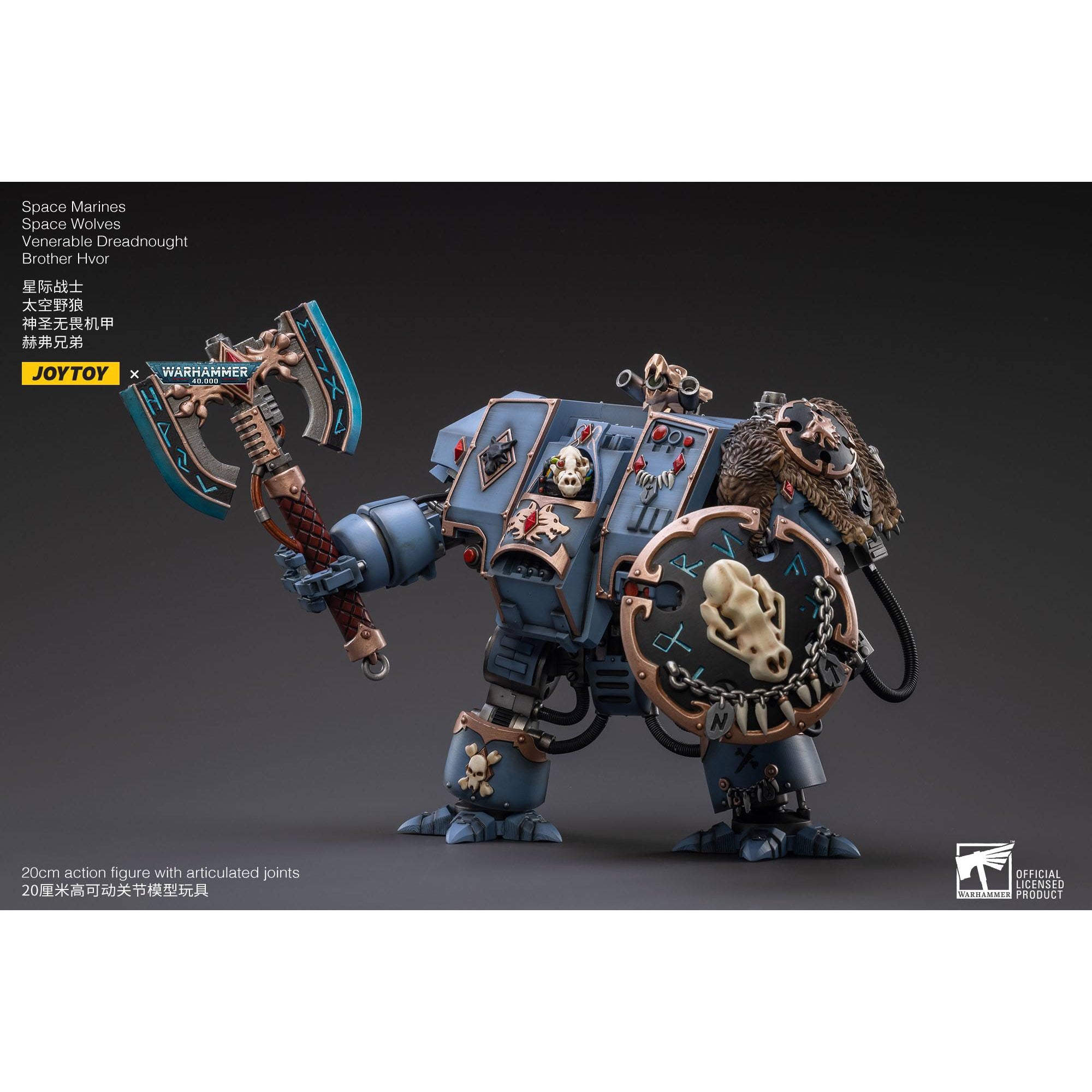 Warhammer 40k: Space Marines Space Wolves Venerable Dreadnought Brother Hvor - 20 cm-Actionfiguren-JoyToy-Mighty Underground