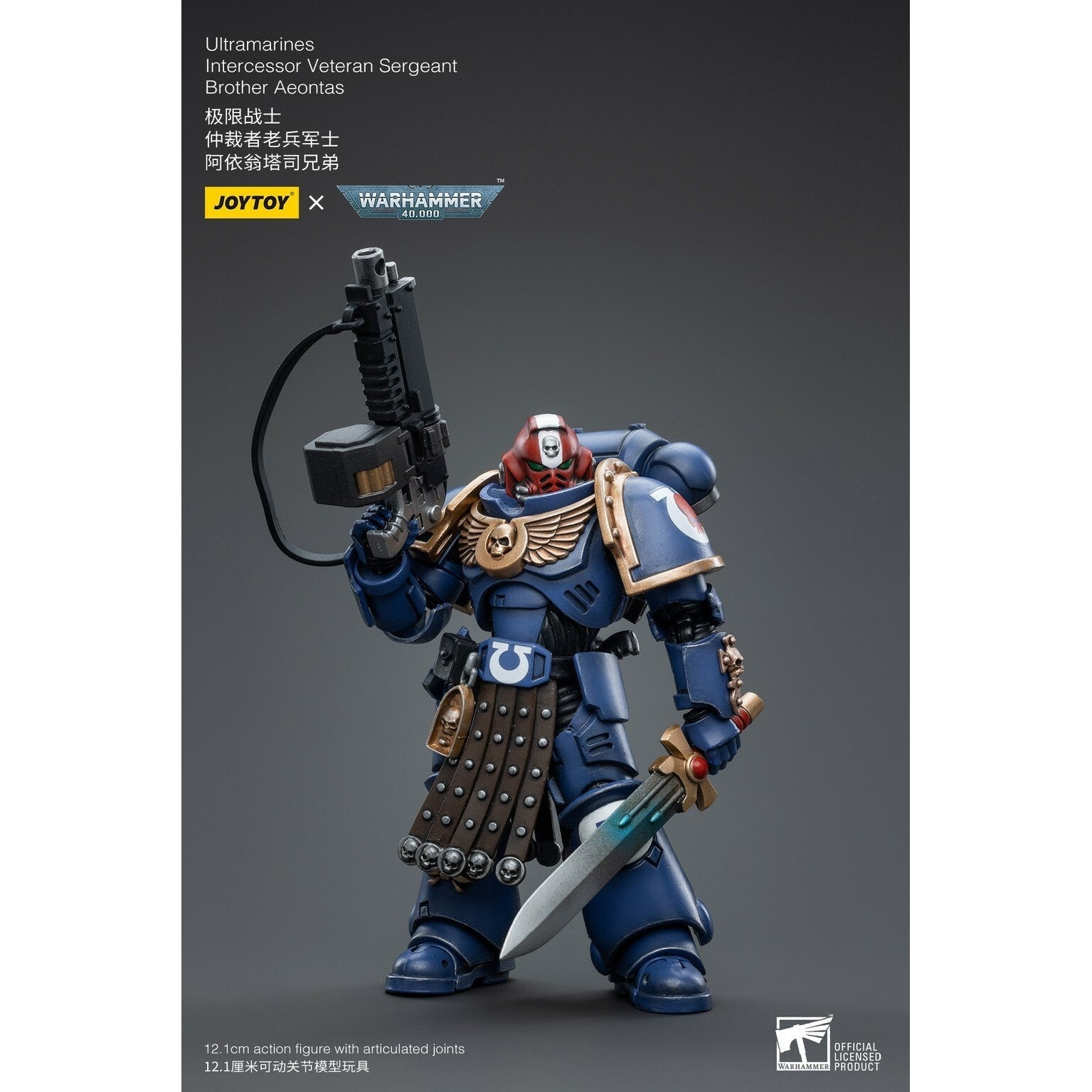 Warhammer 40k: Ultramarines Intercessor Veteran Sergeant Brother Aeontas - 12 cm-Actionfiguren-JoyToy-Mighty Underground